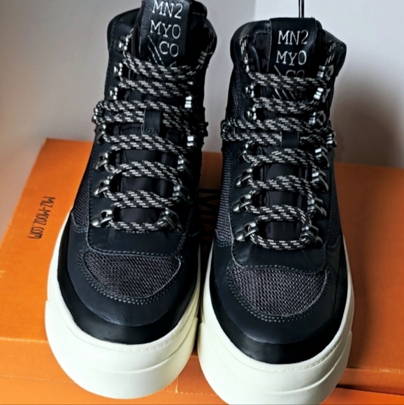 Miz Mooz Alpyne Sneakers Women's size 6.5 Slate Gray Leather NWB Mid/Hi.- New w - Picture 11 of 13